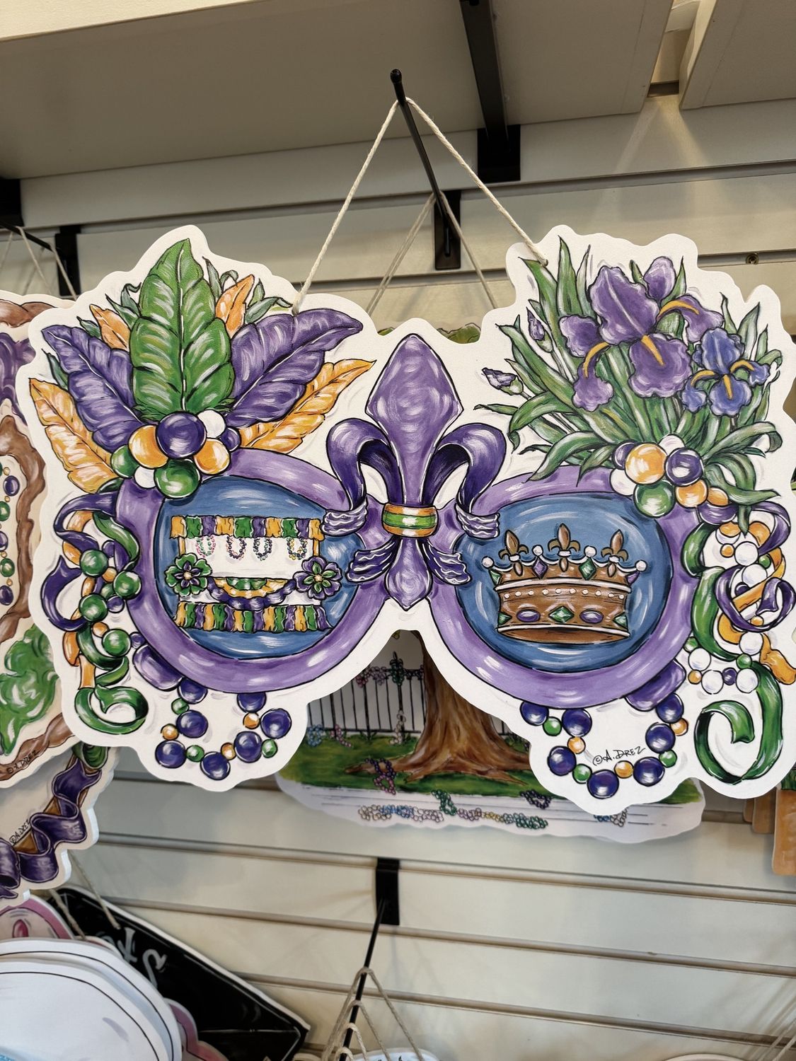 MARDI GRAS GLASSES DOOR HANGER