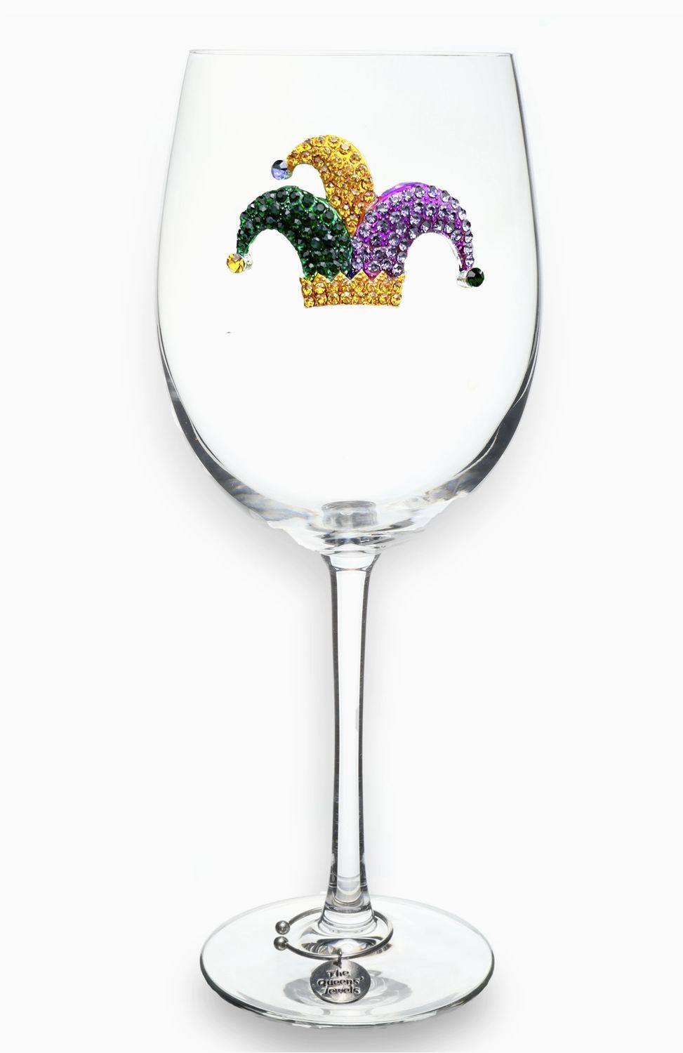 MARDI GRAS JESTER HAT STEMMED GLASS