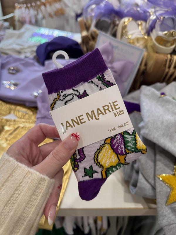 KIDS MARDI GRAS TALL SOCKS