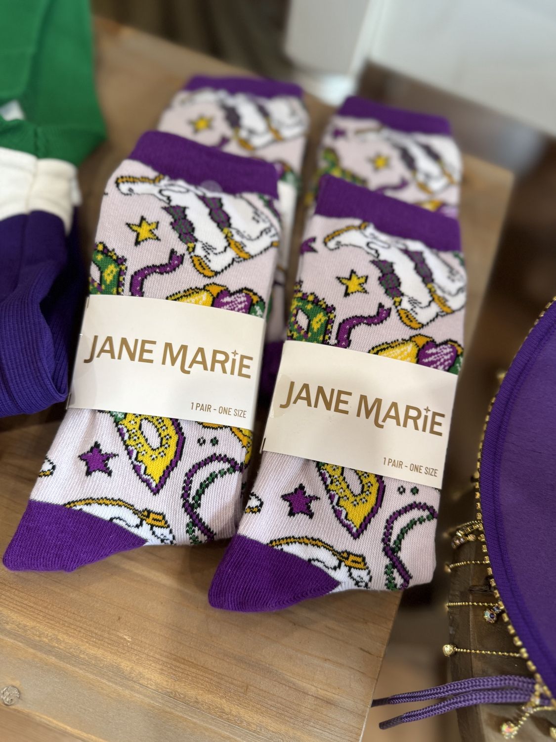 MARDI GRAS TALL SOCKS