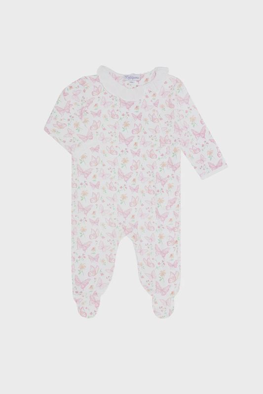 BUTTERFLIES PRINT CROSSOVER FOOTIE &amp; HAT