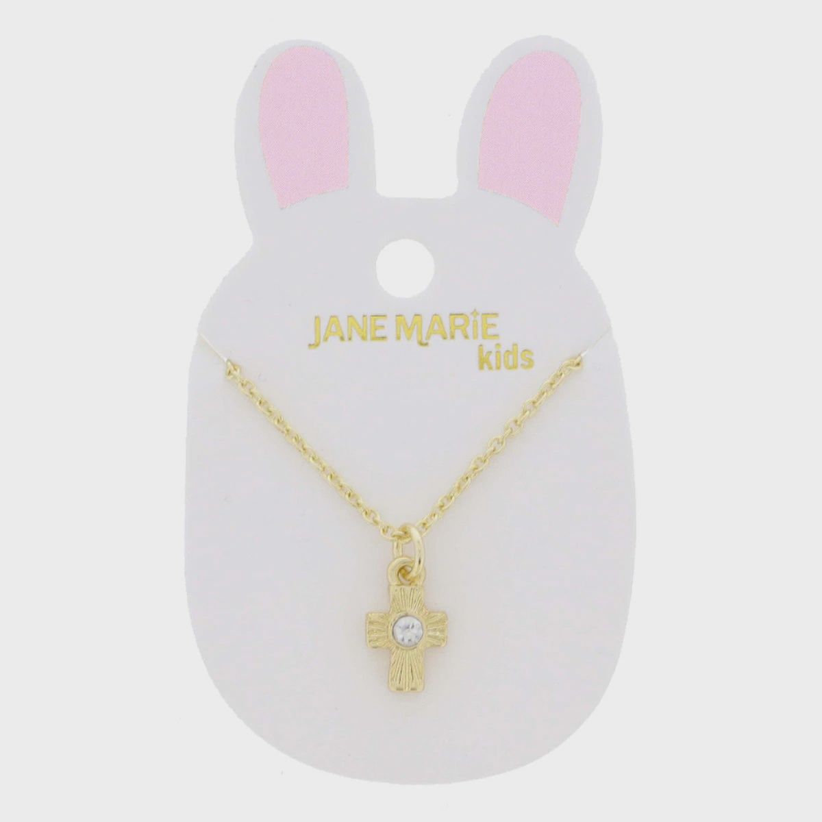 KIDS 14” GOLD STARBURST CROSS NECKLACE