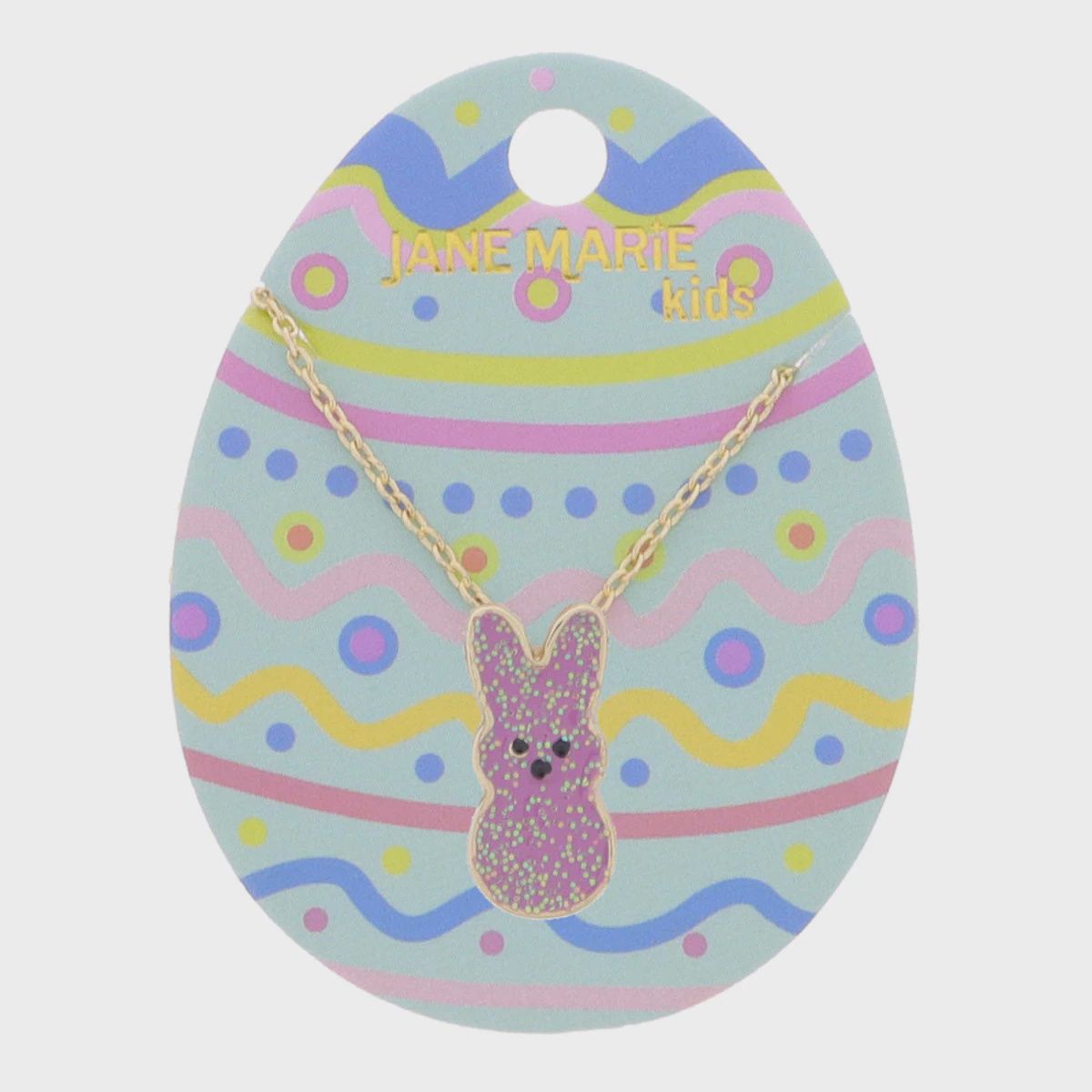 KIDS 14” PURPLE GLITTER BUNNY NECKLACE