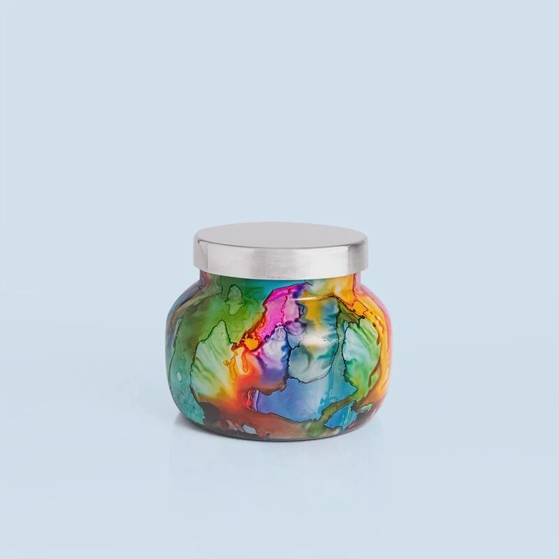 VOLCANO PETITE RAINBOW WATERCOLOR CANDLE- 8 OZ