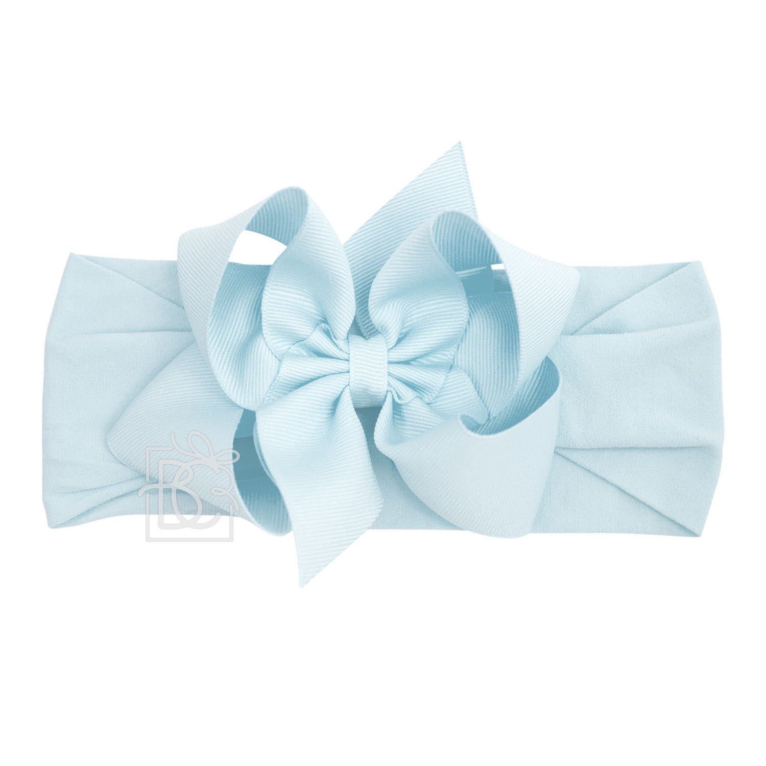 BLUE HEADBAND BOW- 5.5&quot;
