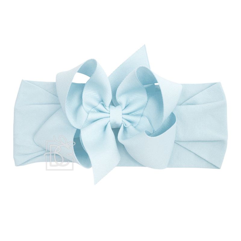 BLUE HEADBAND BOW- 5.5&quot;