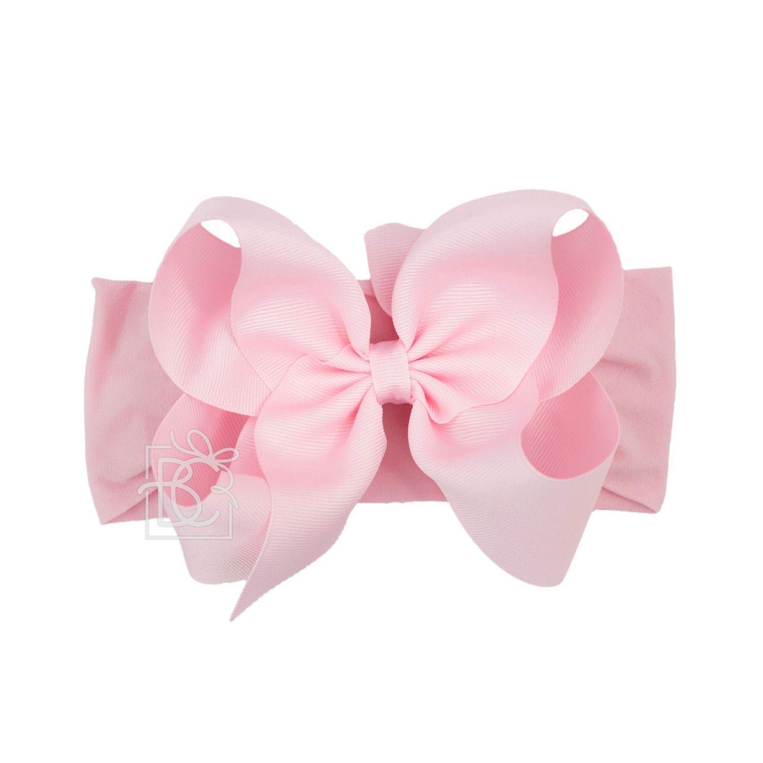 LIGHT PINK HEADBAND BOW- 5.5&quot;