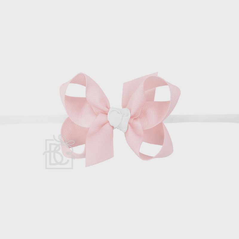 PINK PANTYHOSE BOW HEADBAND- 3.5&quot;