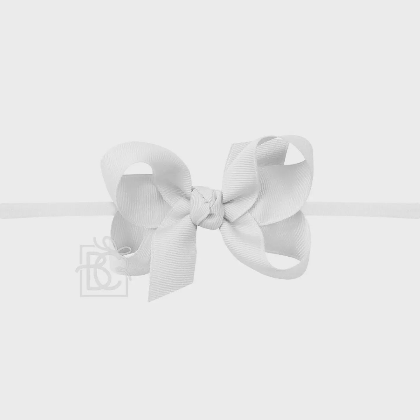 WHITE PANTYHOSE BOW HEADBAND- 3.5&quot;