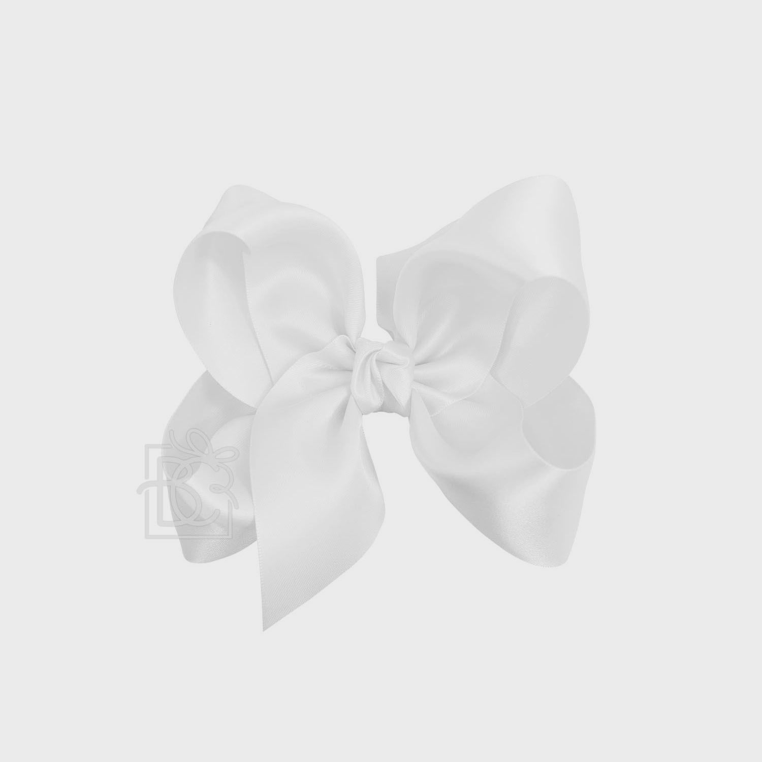 WHITE SATIN BOW- 5.5&quot;