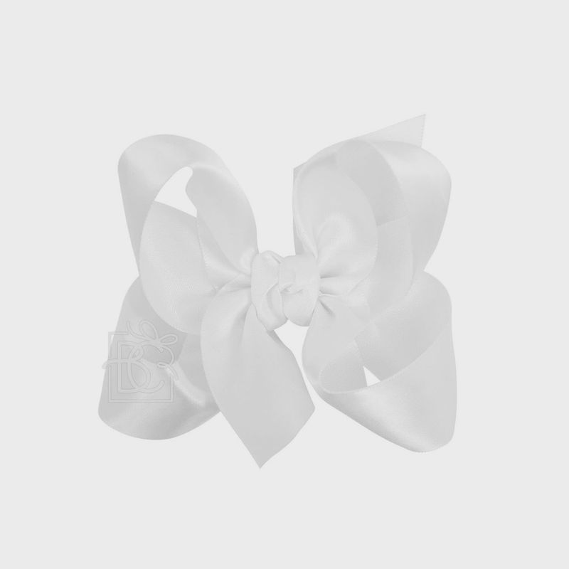 WHITE SATIN BOW- 4.5&quot;