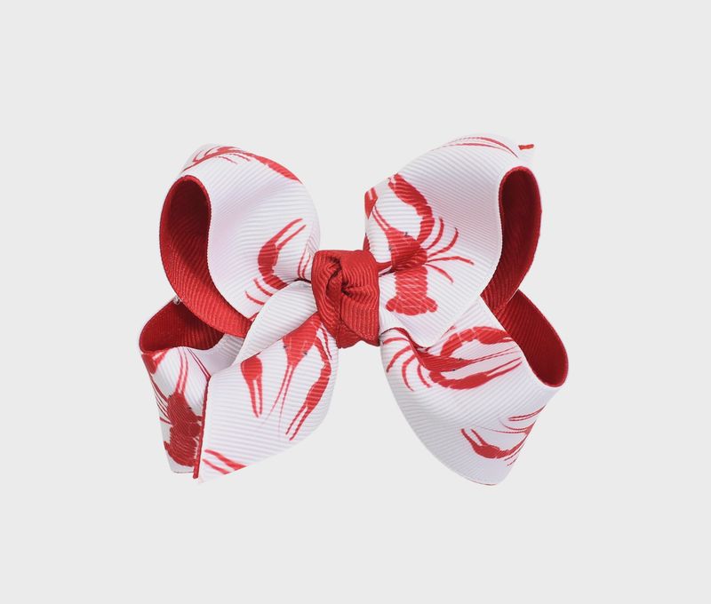 CRAWFISH &amp; NEWSPAPER BOW- 3.5&quot;