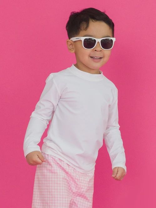 WHITE LONG SLEEVE RASH GUARD