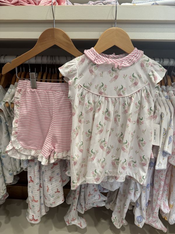 PINK HAPPY GATORS PIMA SHORT SET