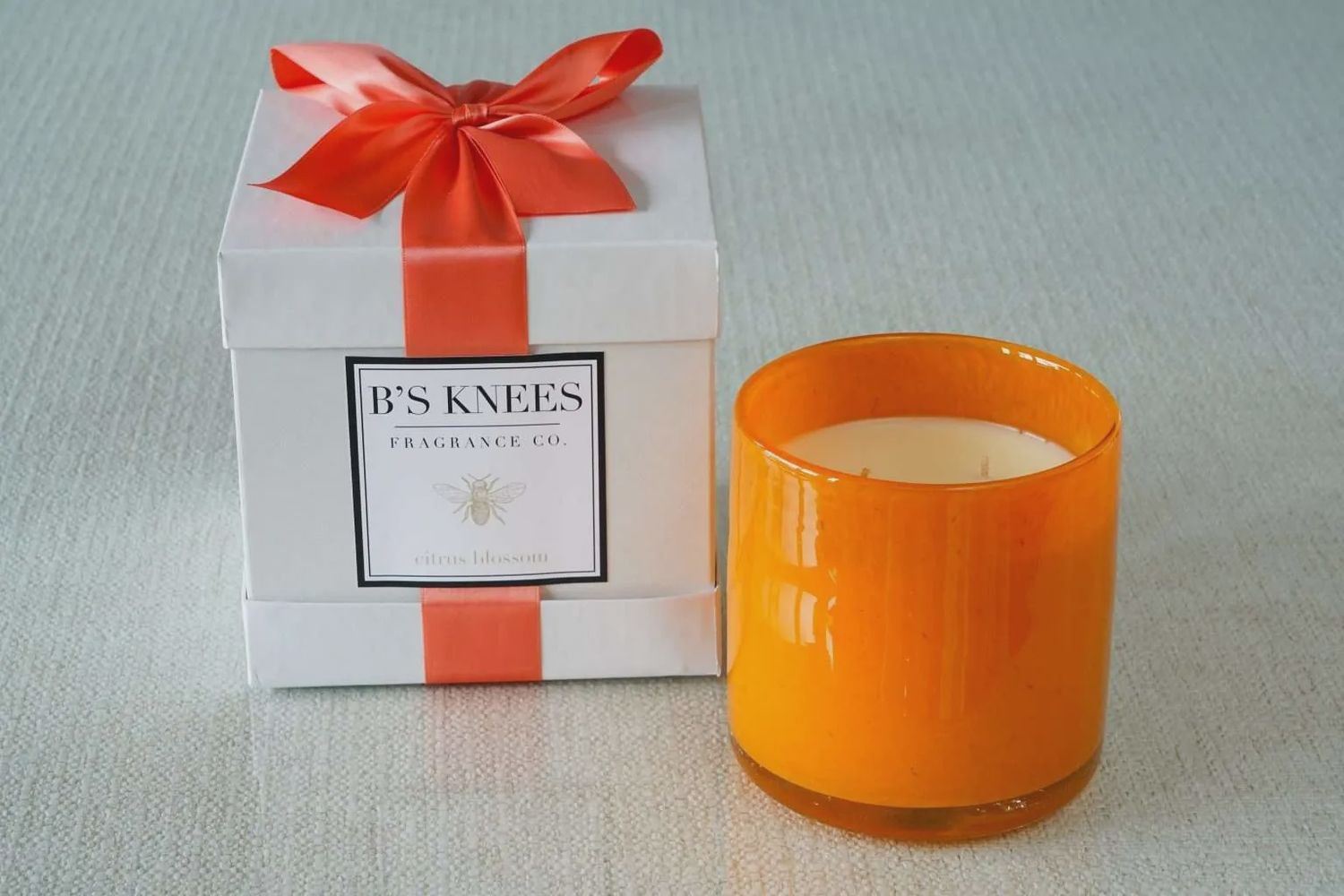 CITRUS BLOSSOM 3-WICK ORANGE GLASS CANDLE