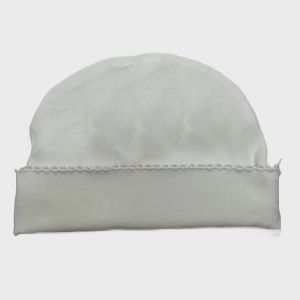 PICOT TRIM HAT- WHITE