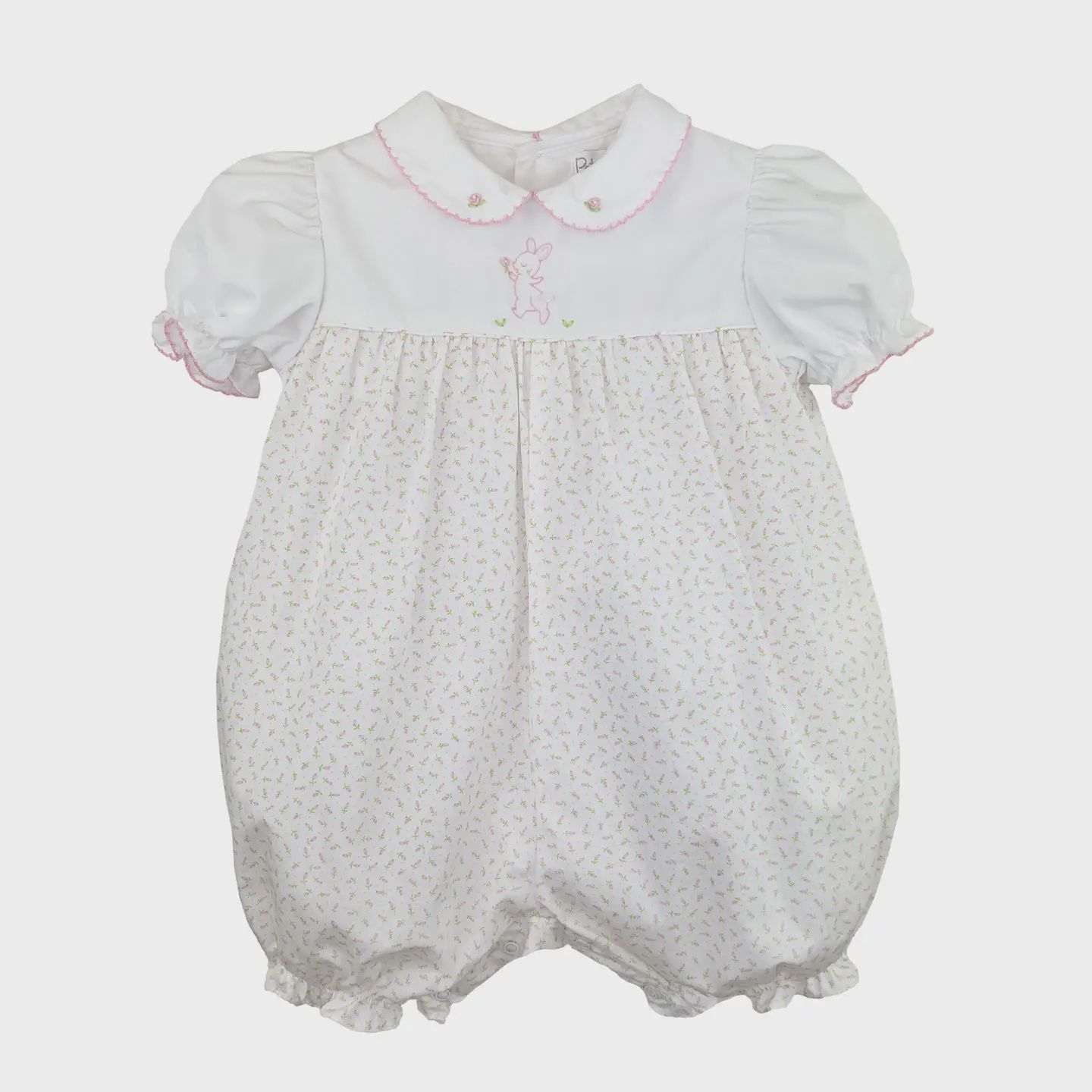 FLORAL PRINT EMBROIDERED BUNNY BUBBLE