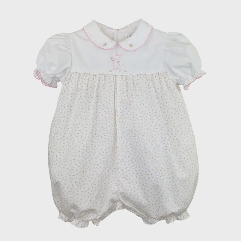 FLORAL PRINT EMBROIDERED BUNNY BUBBLE