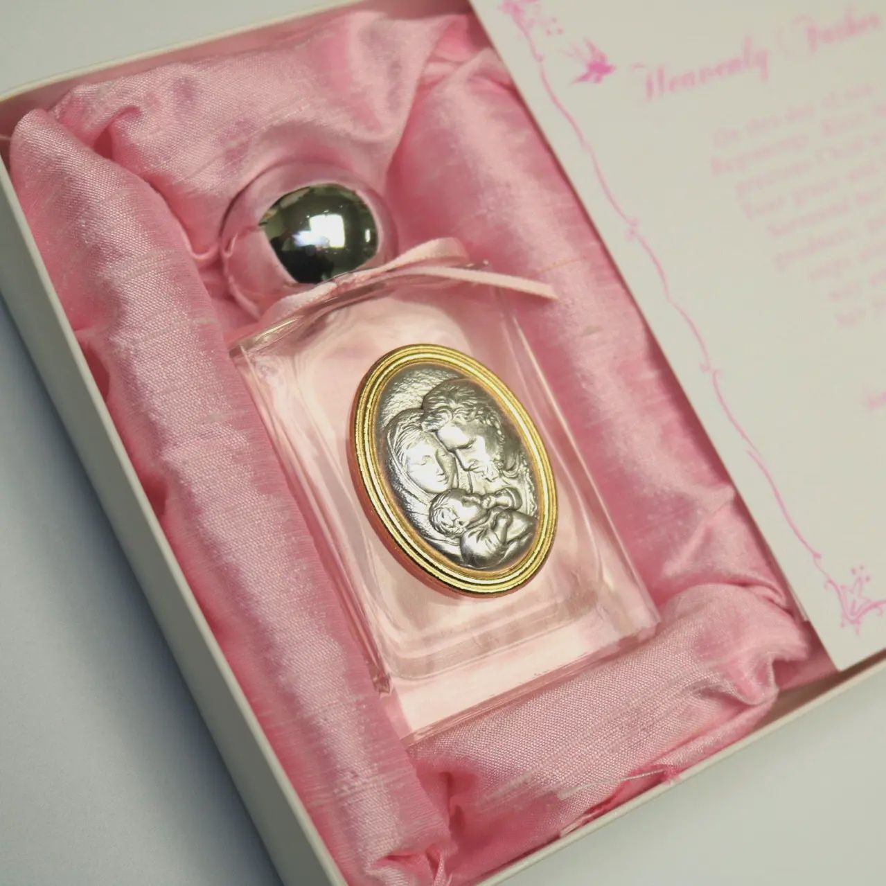 BAPTISM HOLY WATER BOTTLE- PINK BOW