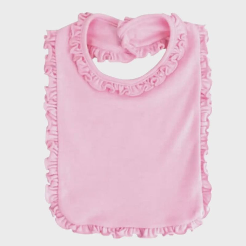 RUFFLE TRIM BIB BLANK- PINK