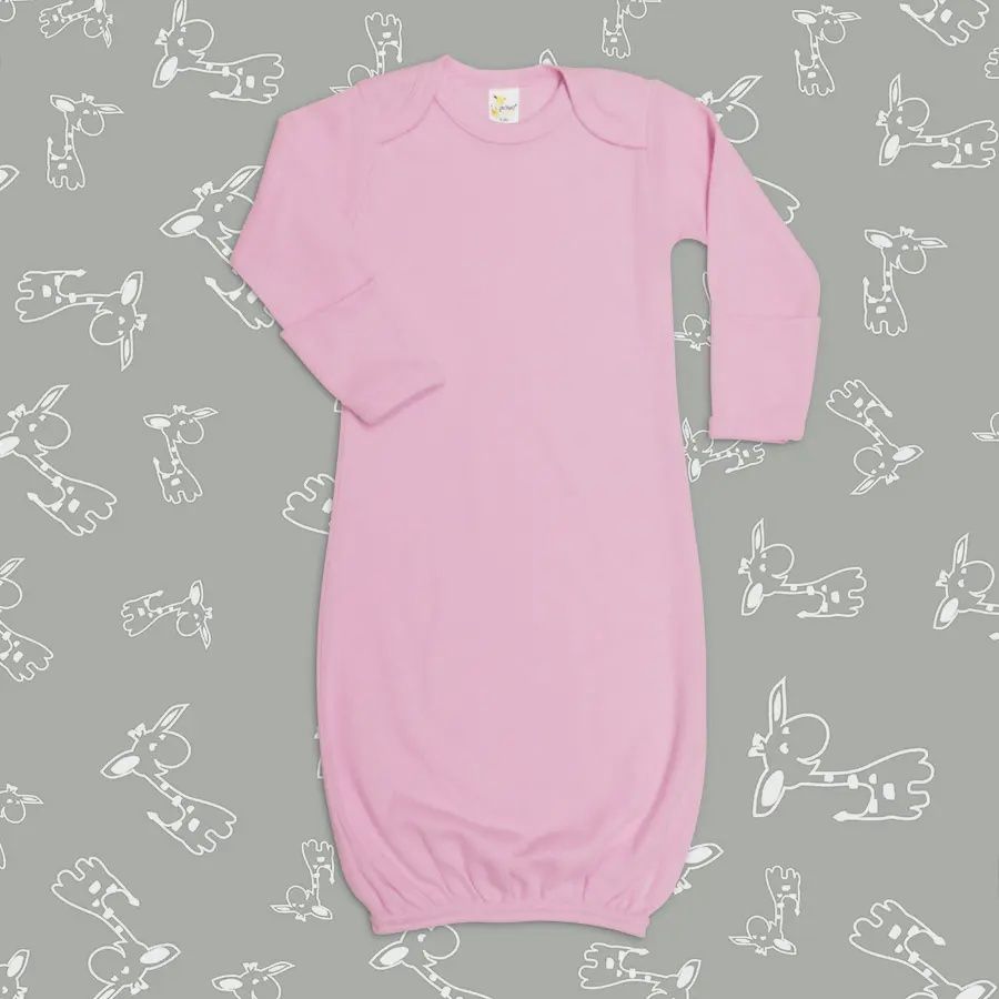 SLEEPER GOWN BLANK- BABY PINK 0-3M
