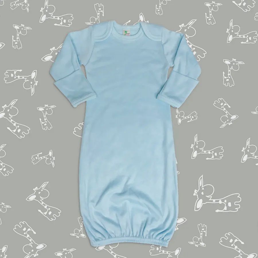 SLEEPER GOWN BLANK- BABY BLUE 0-3M