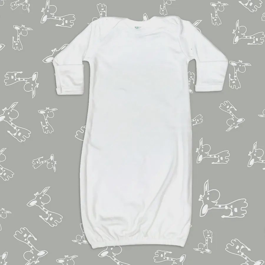 SLEEPER GOWN BLANK- WHITE 0-3M