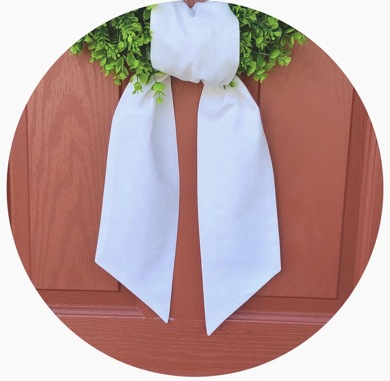 WHITE LINEN WREATH SASH BLANK