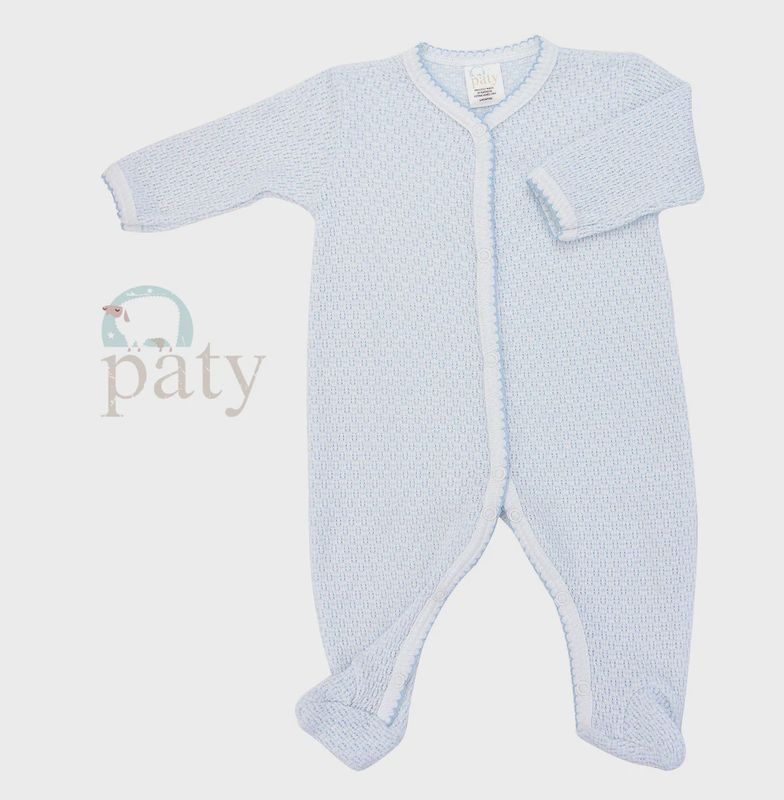 SOLID LONG SLEEVE FOOTIE- BLUE