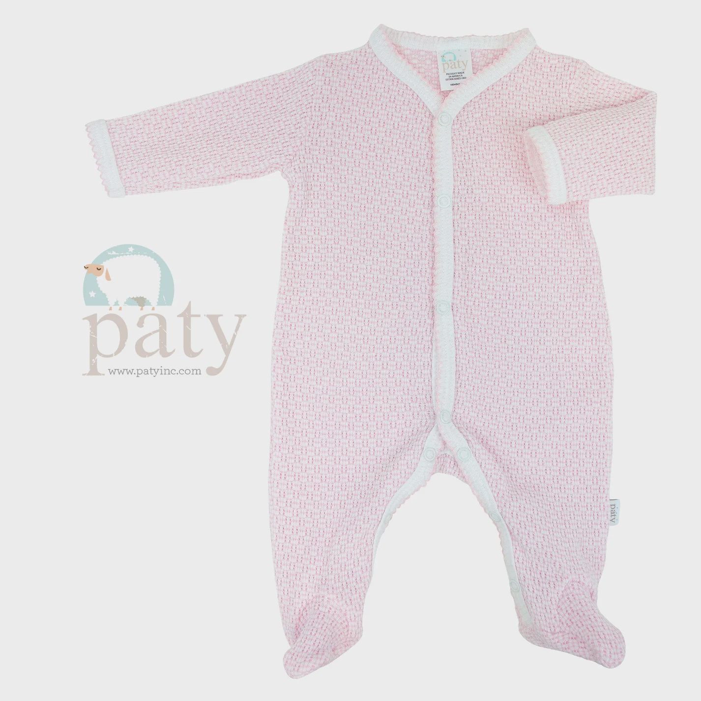 SOLID LONG SLEEVE FOOTIE- PINK