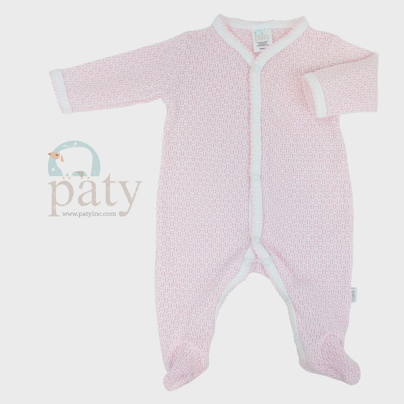SOLID LONG SLEEVE FOOTIE- PINK