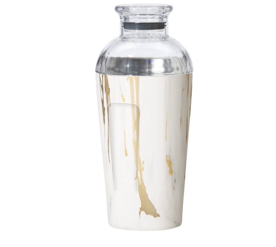 GROOVE SHAKER- WHITE &amp; GOLD MARBLE