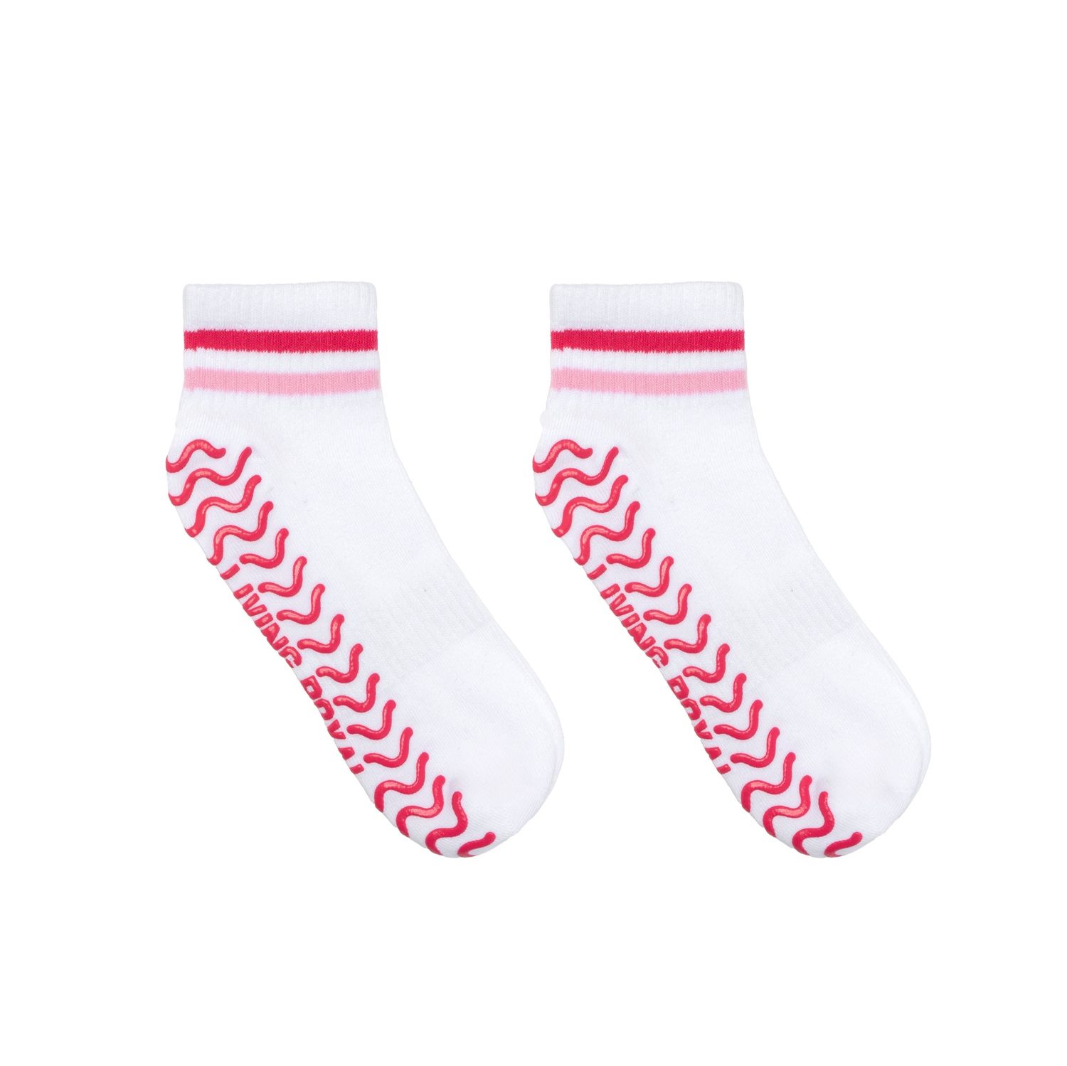 PINK STRIPE GRIP SOCKS