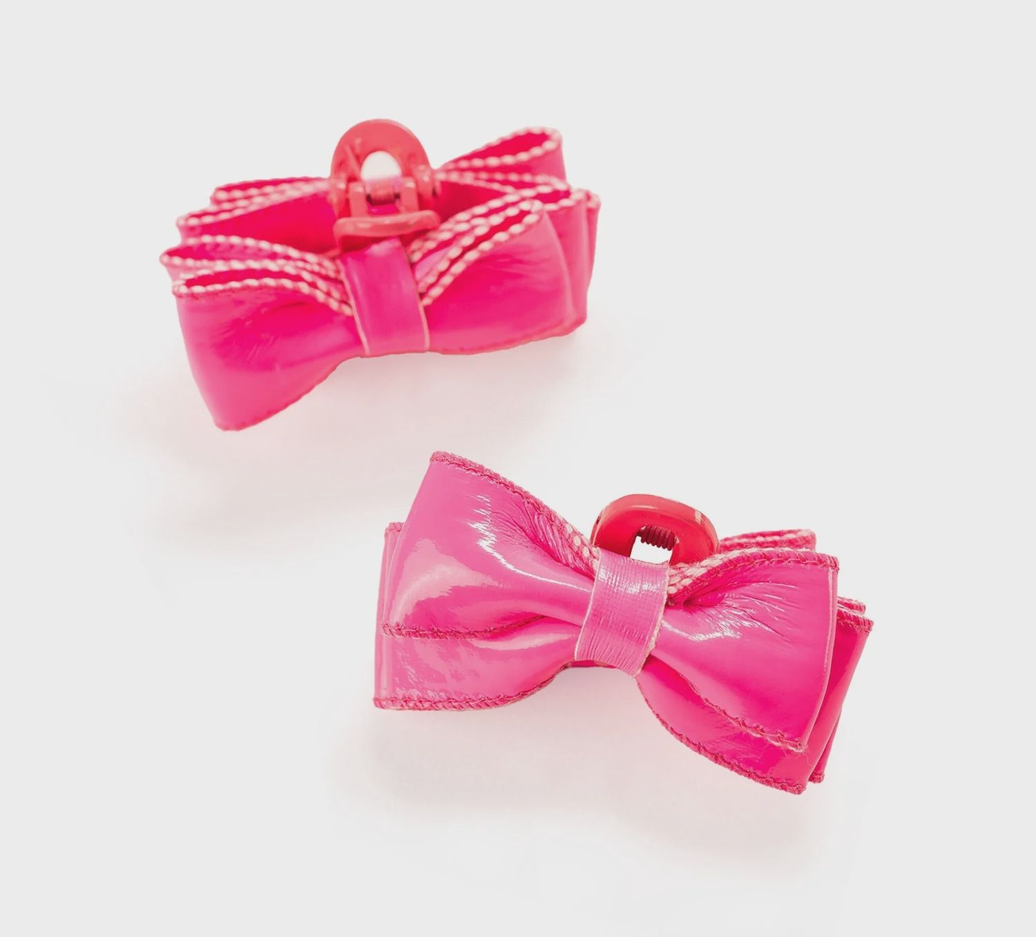 PAIGE HOT PINK MINI BOW HAIR CLAW PAIR