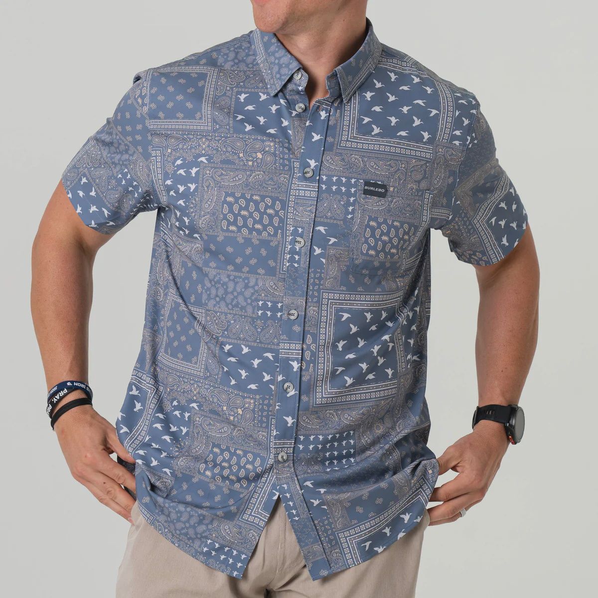 PERFORMANCE BUTTON UP- PAISLEY DUCK
