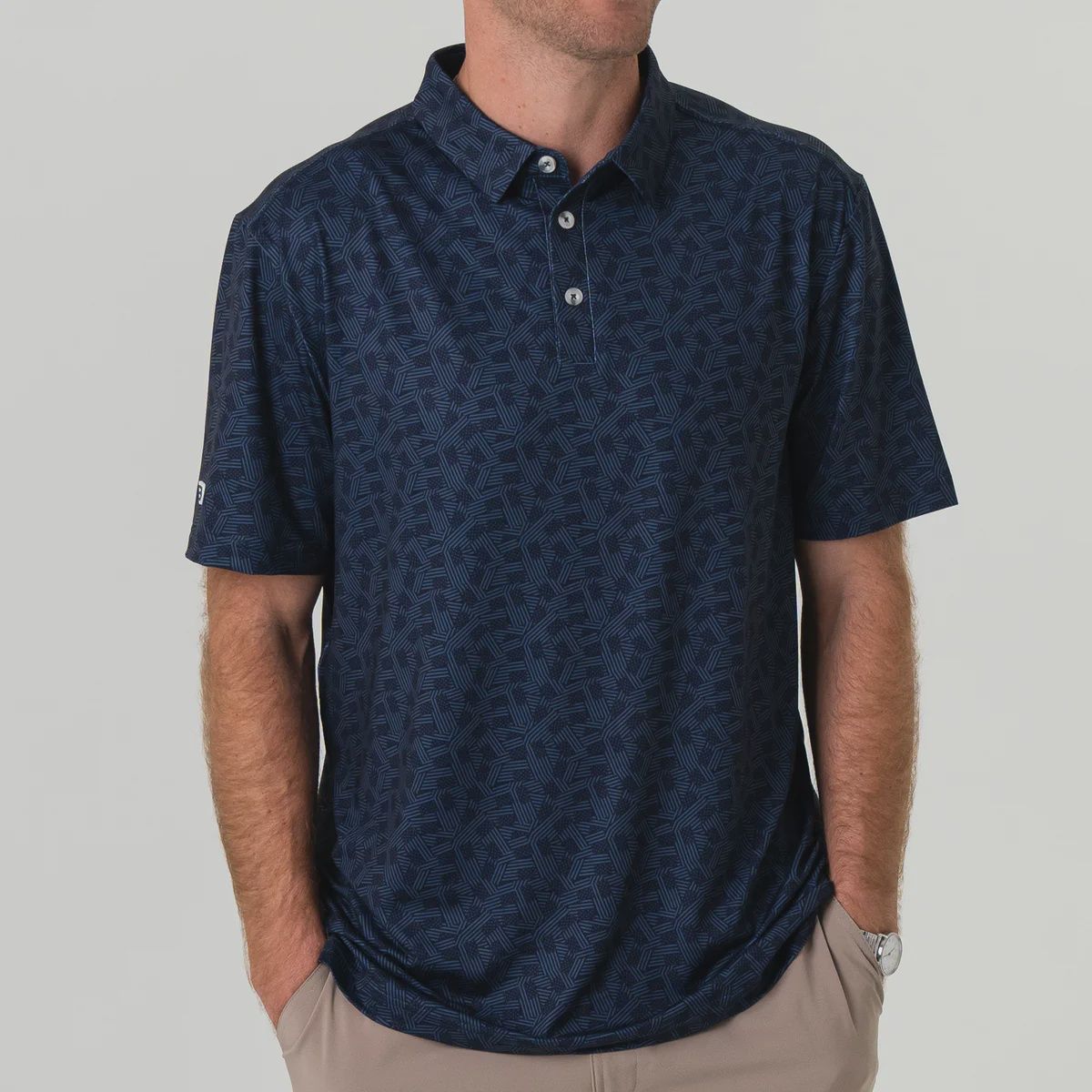 PERFORMANCE POLO- NAVY STARS &amp; STRIPES