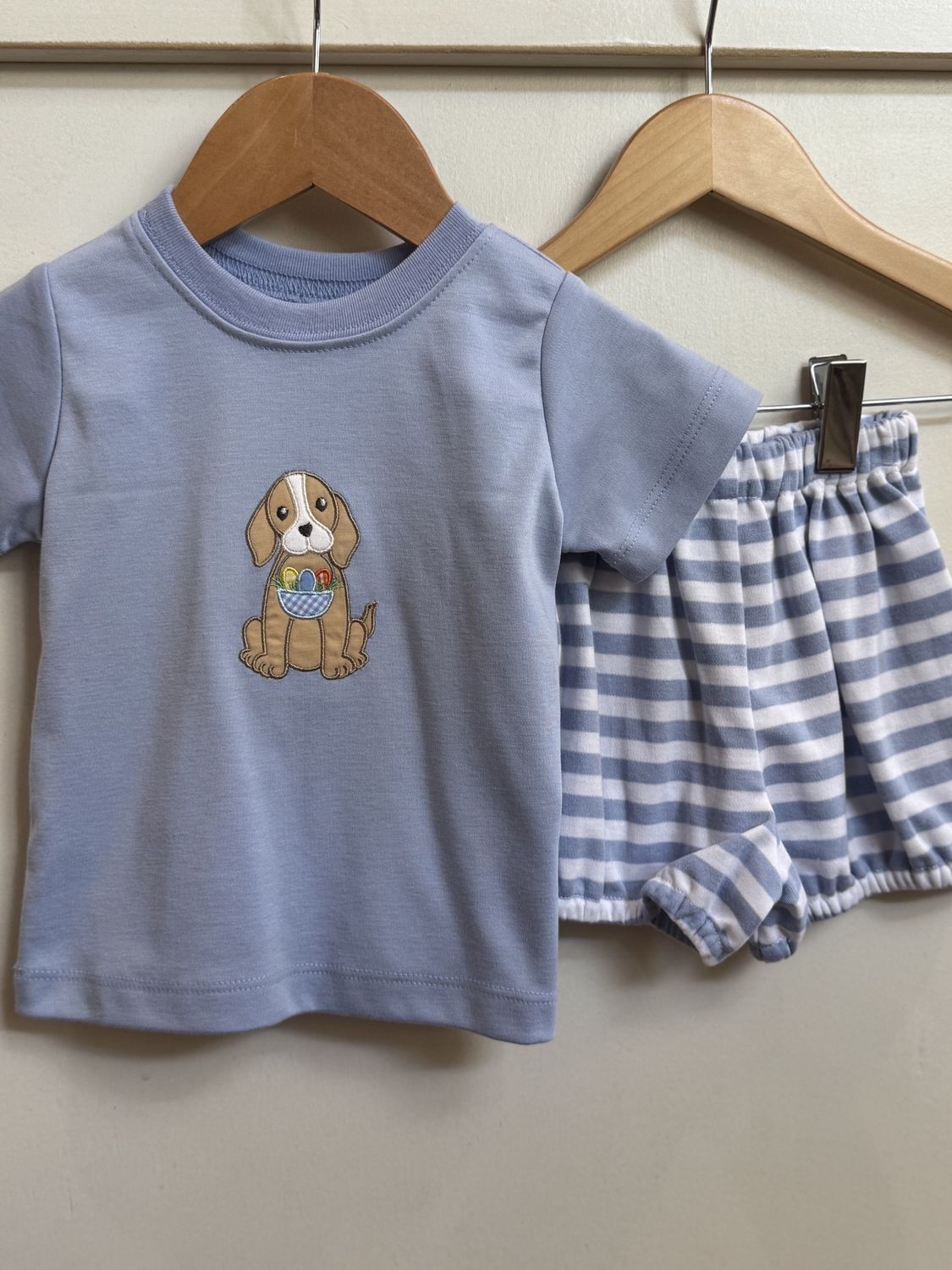 MADISON BOY BLUE EASTER DOG SHORT SET