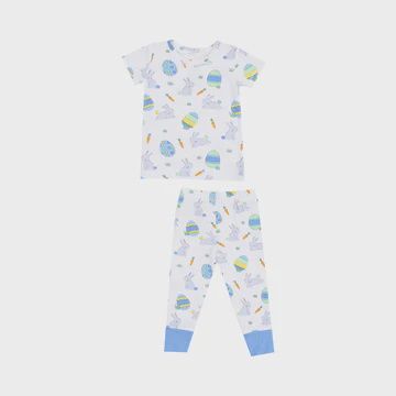 BLUE EASTER BUNNIES SHORT SLEEVE LOUNGEWEAR SET