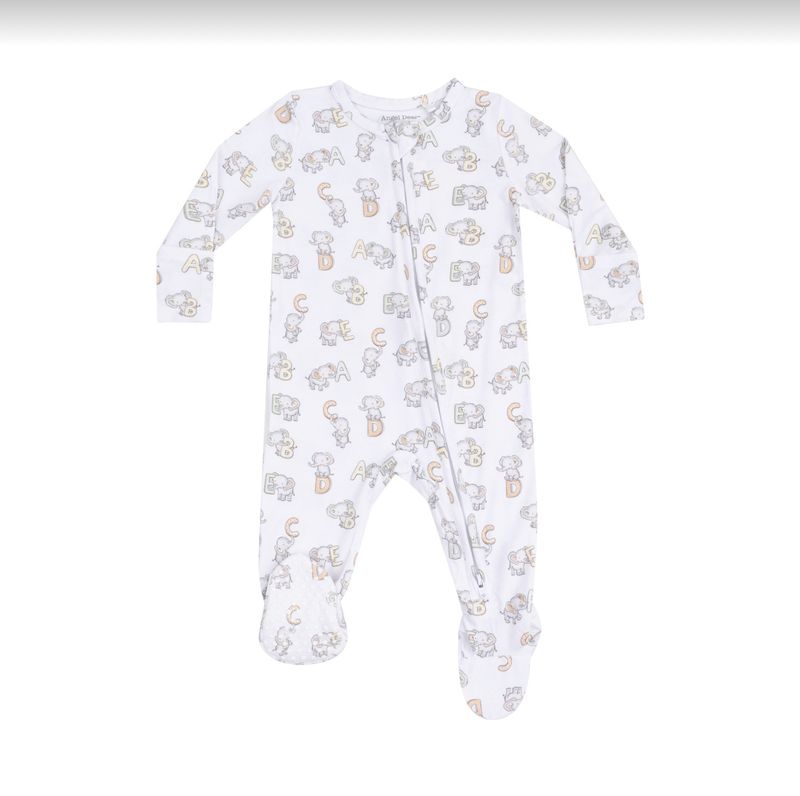 VINTAGE ELEPHANT ABC 2-WAY ZIPPER FOOTIE