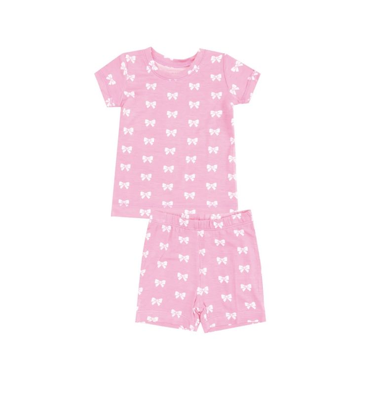 PINK BOWS LOUNGEWEAR SHORT SET