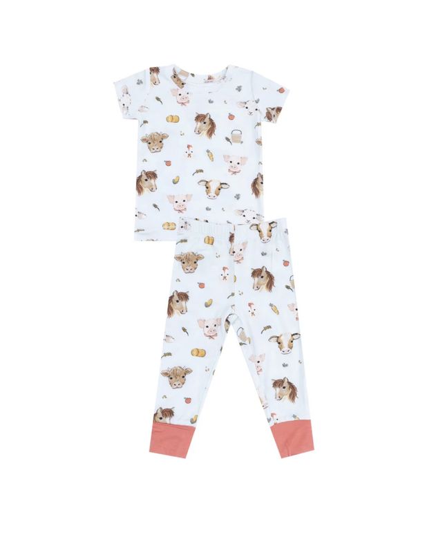 BLUE VINTAGE ANIMAL FACES LOUNGEWEAR SET