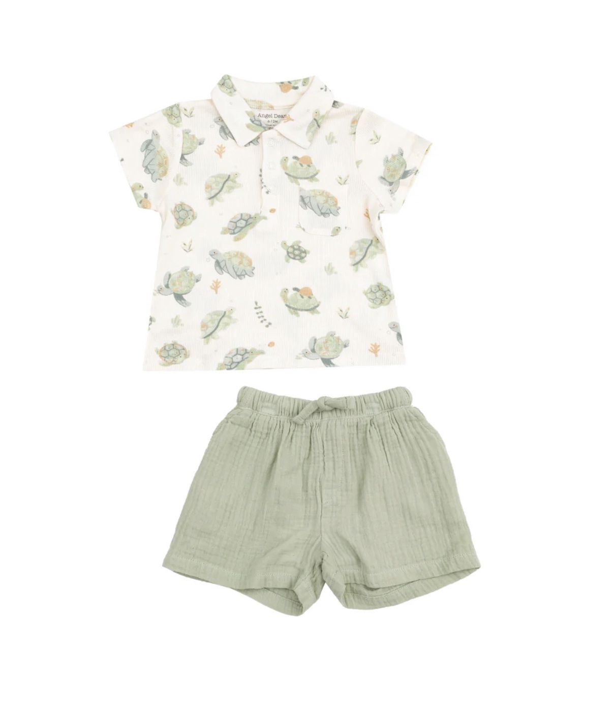 SEA TURTLES POLO SHIRT &amp; MUSLIN SHORTS