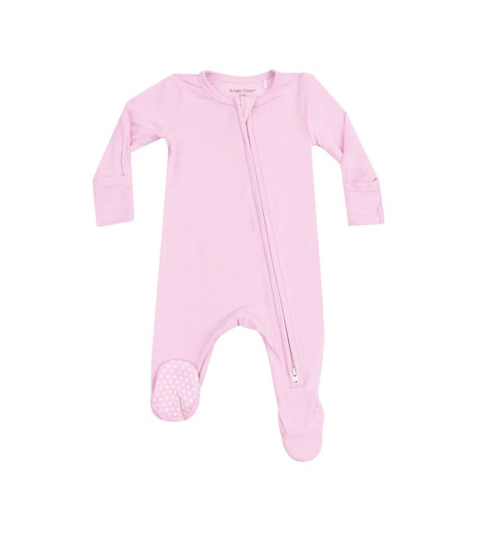 SOLID NOSEGAY PINK 2-WAY ZIPPER FOOTIE