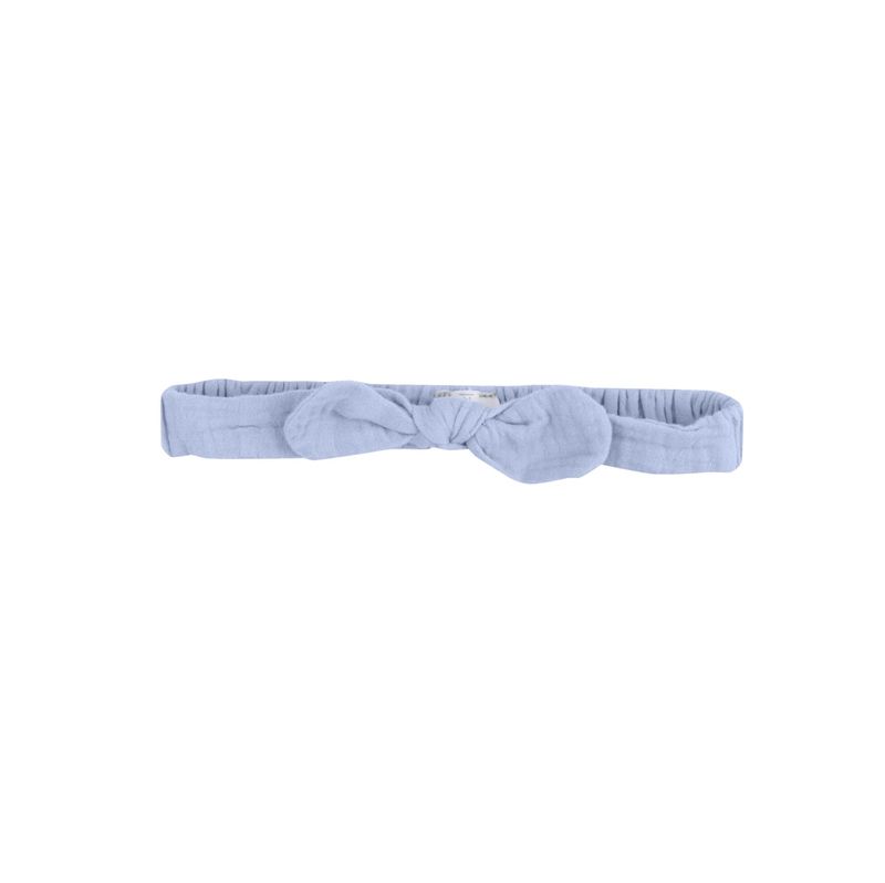 SOLID MUSLIN DUSTY BLUE KNOT HEADBAND 0-12M