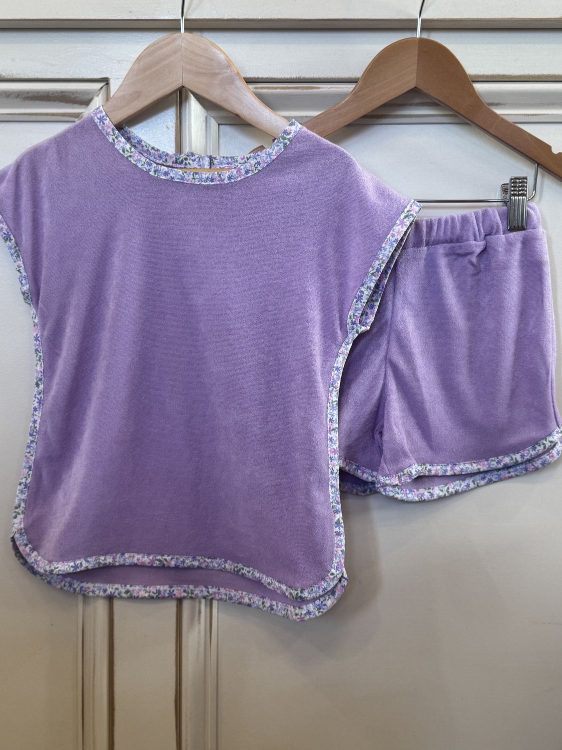 LUNA TERRY SHORT SET- PURPLE