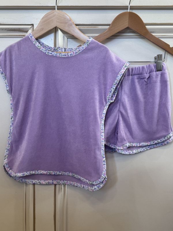 LUNA TERRY SHORT SET- PURPLE