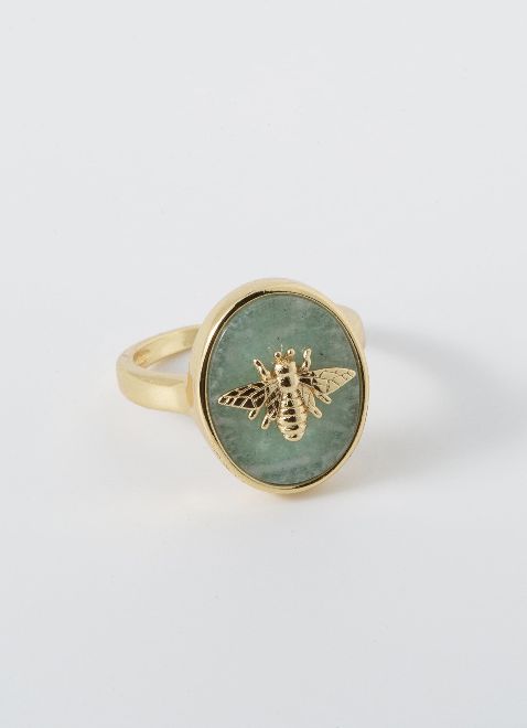 BEE STILL RING- TEAL