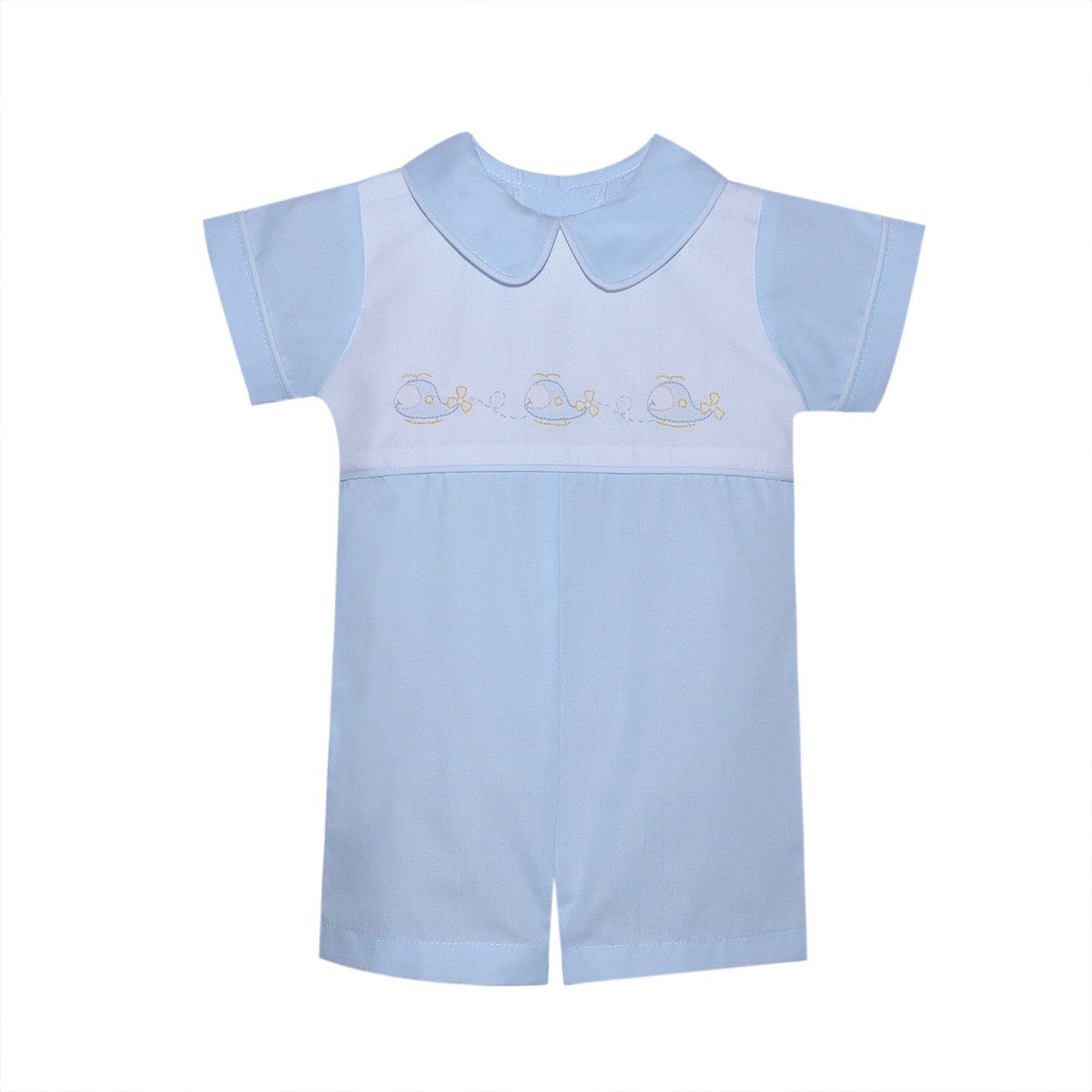 BLUE MARSHALL ROMPER- AIRPLANES