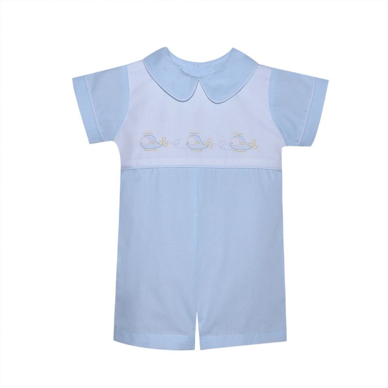 BLUE MARSHALL ROMPER- AIRPLANES