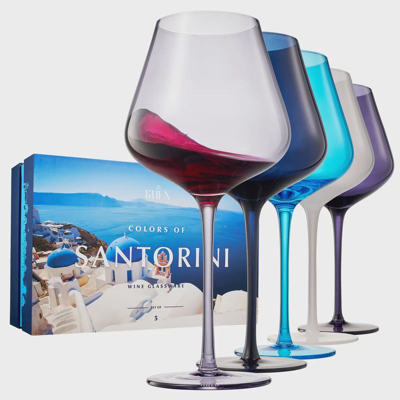COLORS OF SANTORINI CITY WINE GLASSWARE | SET OF 5
